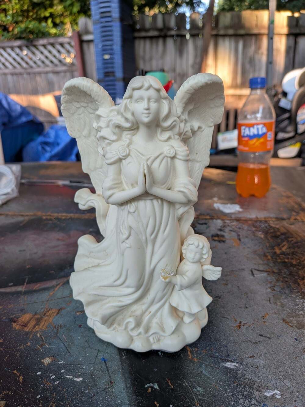 PartyLite Angel of Hope Bisque Porcelain Taper Candle Holder #P7638